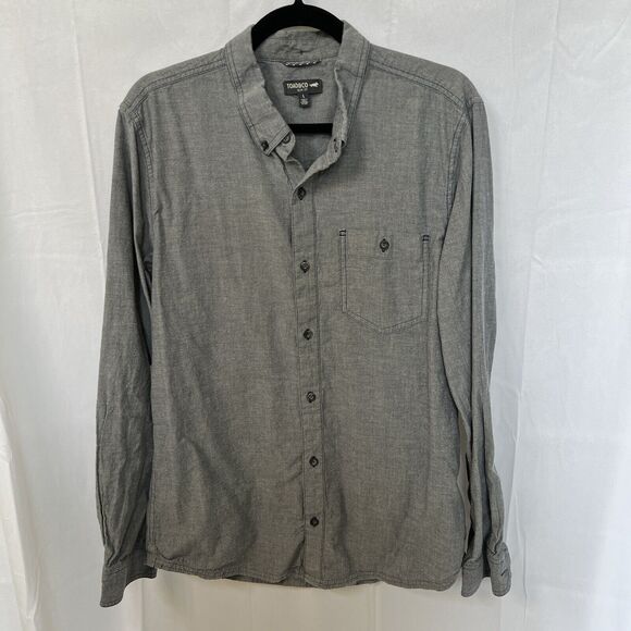 Toad & Co Mattock II Slim Fit LS Mens Cotton Heathered Grey L‎ Button Up Shirt - Picture 1 of 13